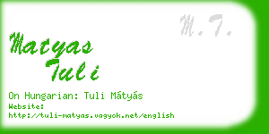 matyas tuli business card