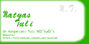 matyas tuli business card
